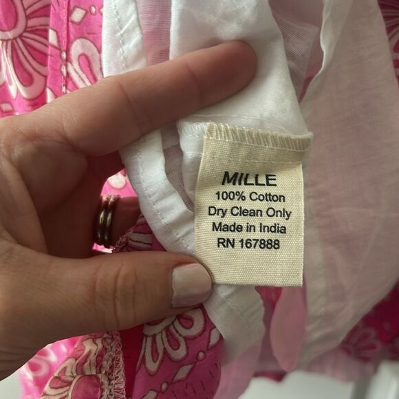 Mille Kiara Pink Daisy Tiered Floral Mini Dress Size Medium NWOT - Picture 6 of 6